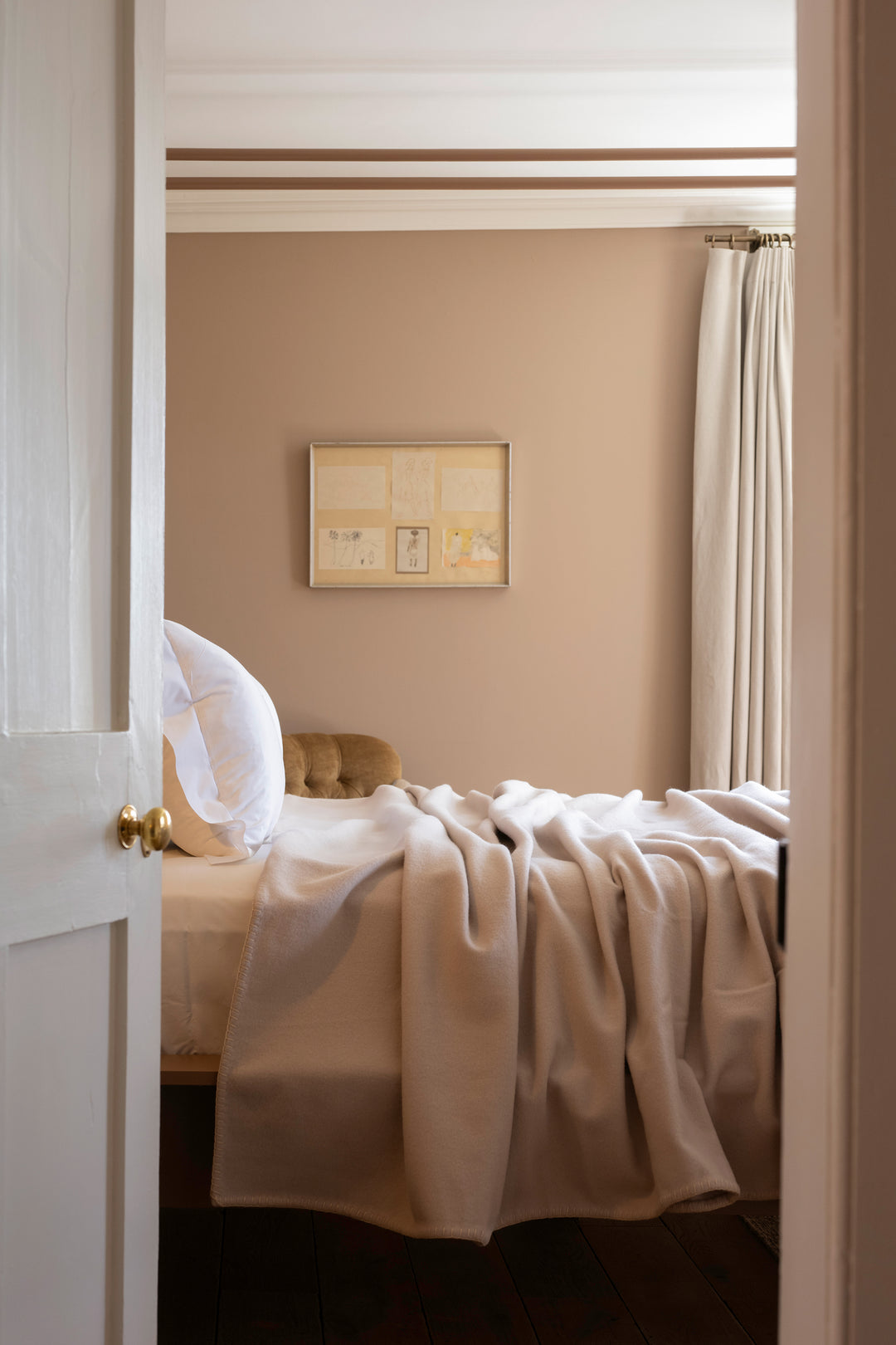 Luxury bedding blanket on bed in bedroom at Tigh Na Coille