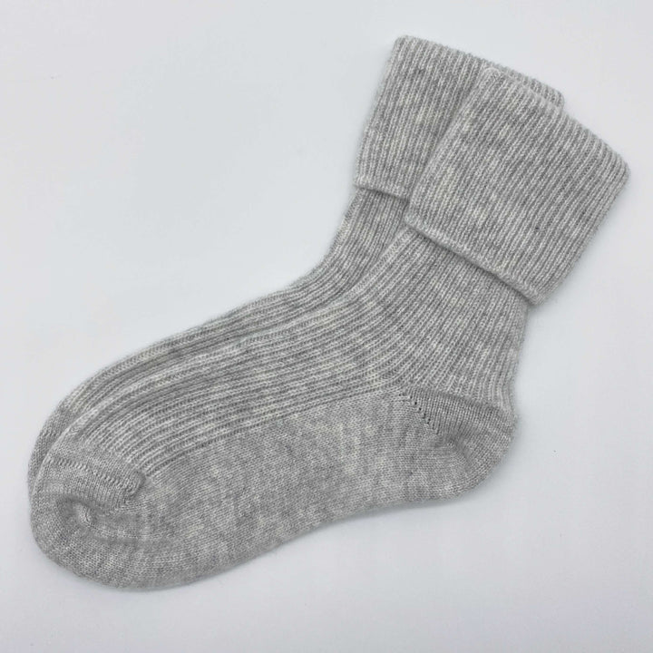 Light Grey Pure Cashmere Socks