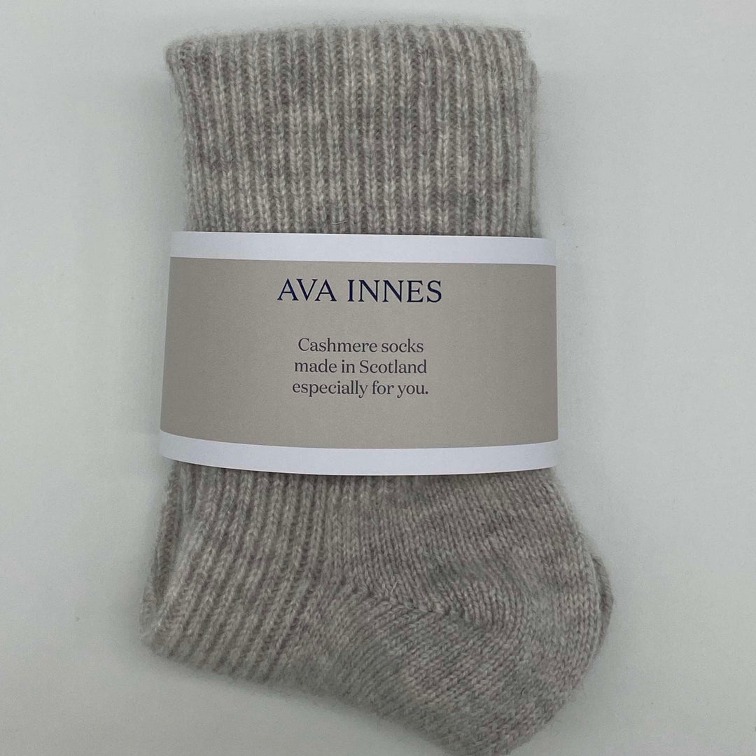 Light Grey Pure Cashmere Socks