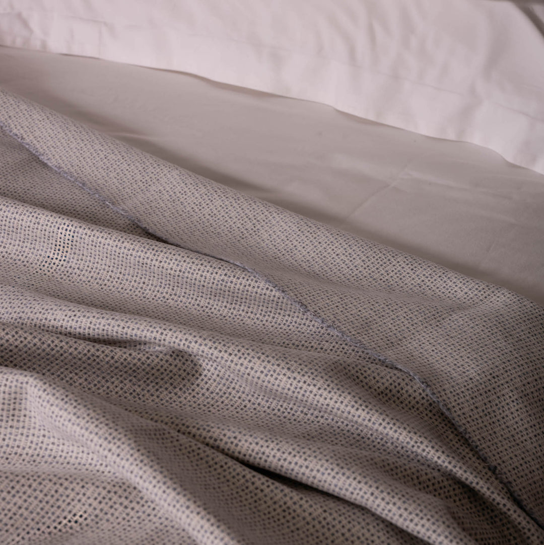 Luxury Grey and White Dotted Wool Blanket