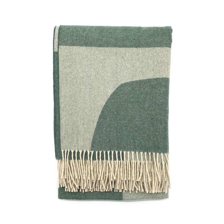 Green Abstract Cashmere & Merino Throw | Made In The UK | Ava Innes