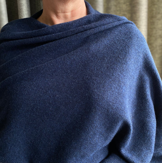Navy Light Cashmere Wrap Ava Innes