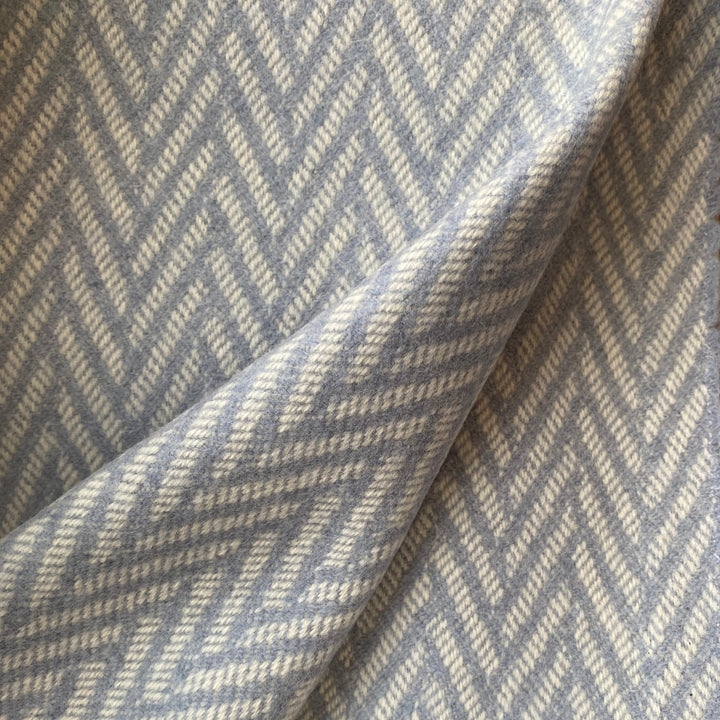Soft Blue Herringbone Throw