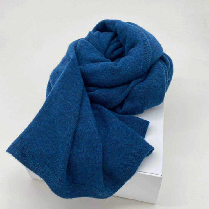 Teal Blue Cashmere Travel Wrap