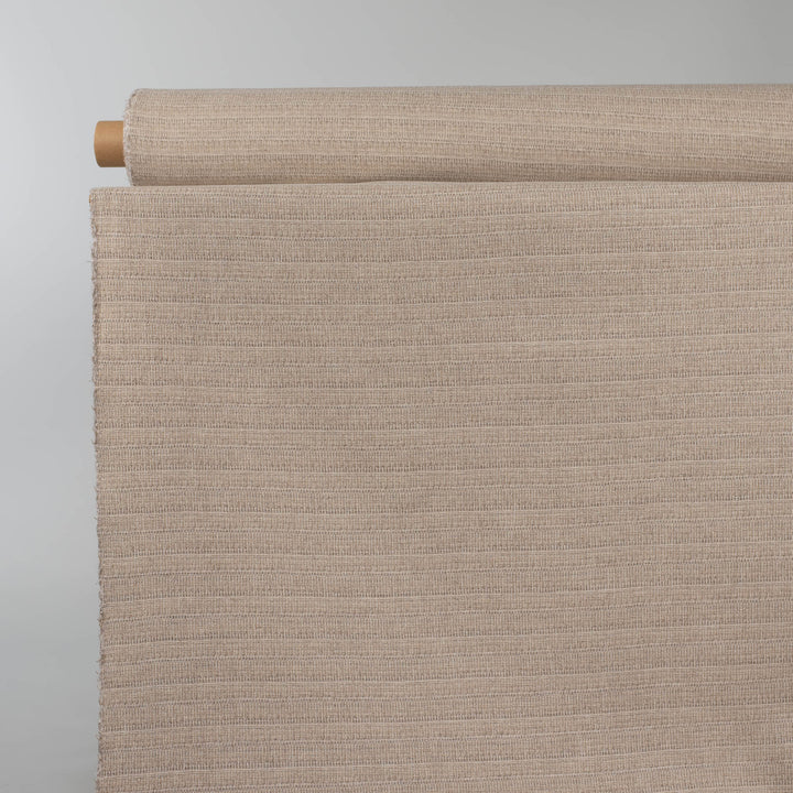 Beige and White Wool and Linen Blanket