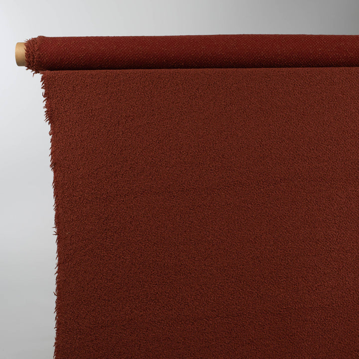 Burnt Orange Boucle Pure Wool Blanket