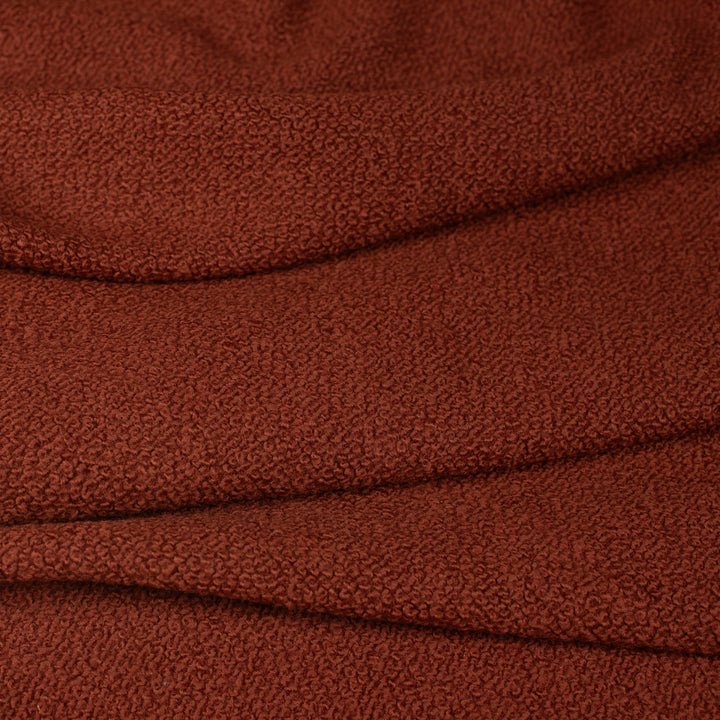 Burnt Orange Boucle Pure Wool Blanket