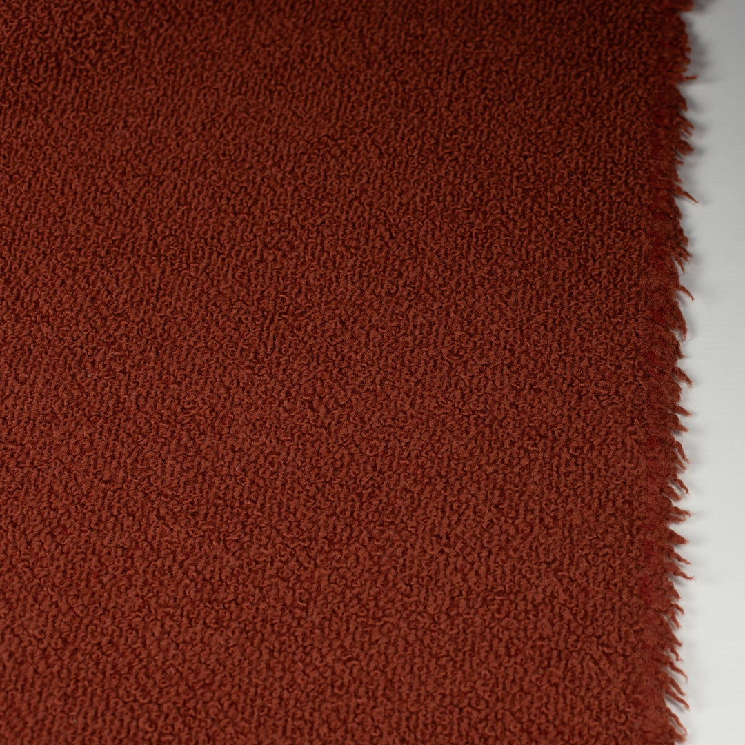 Burnt Orange Boucle Pure Wool Blanket