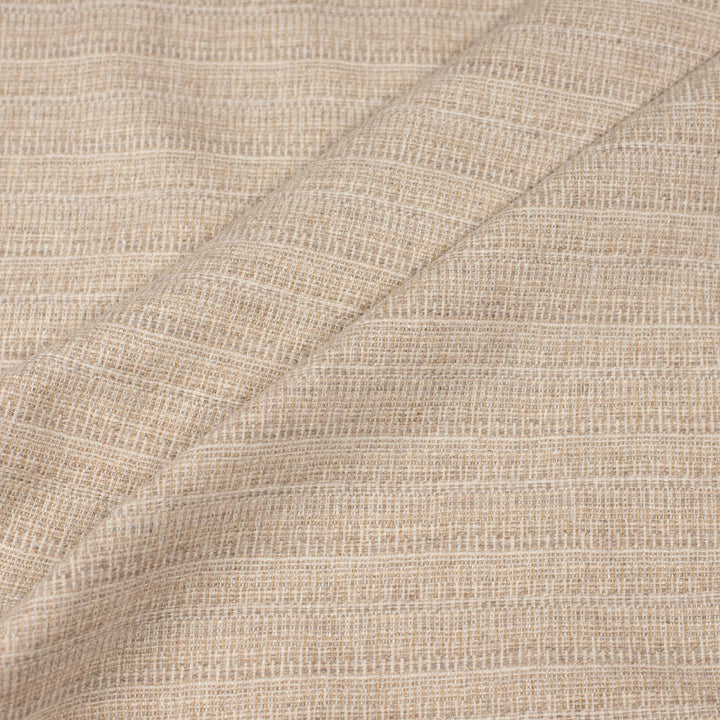 Beige and White Wool and Linen Blanket