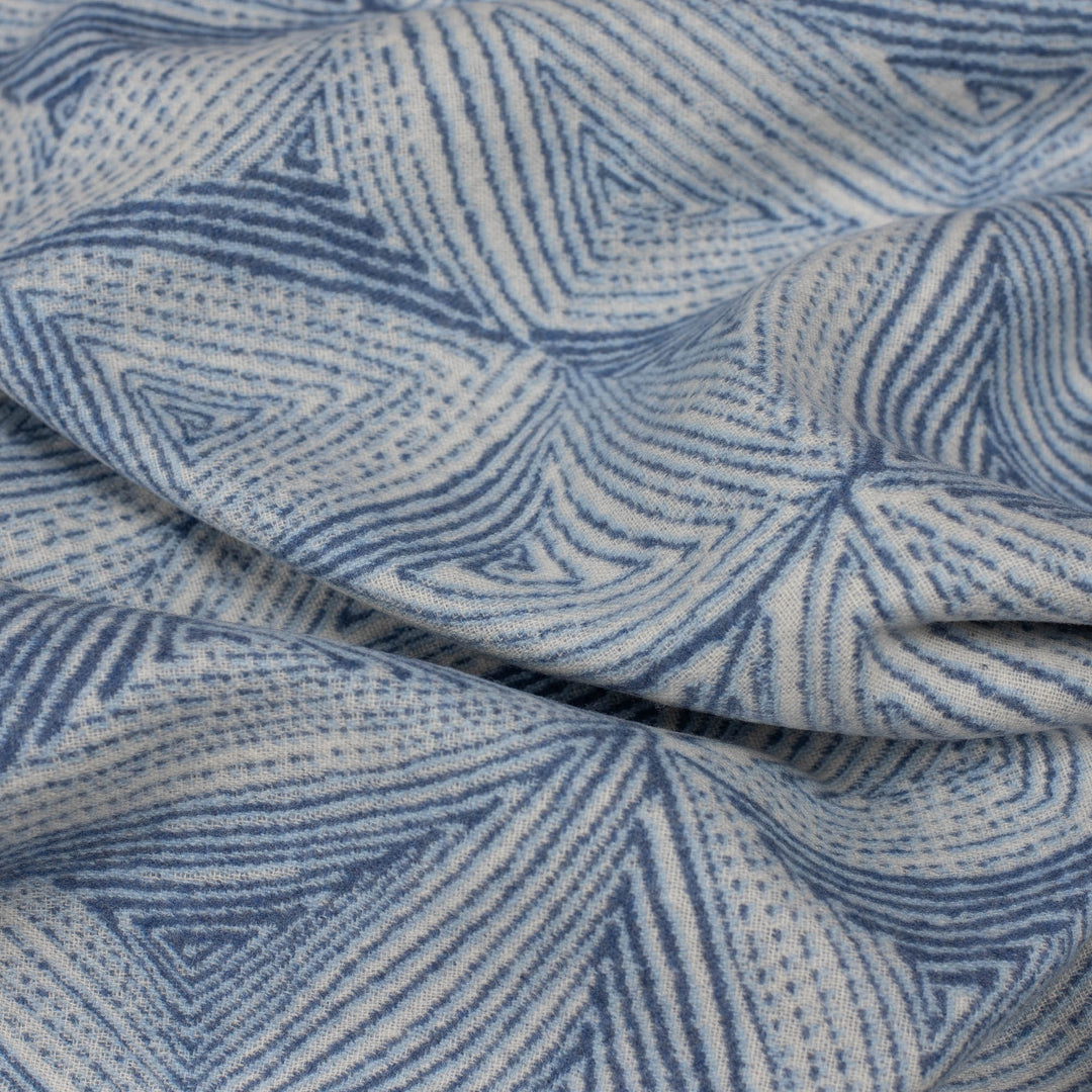 Blue White Floral Cashmere Blanket