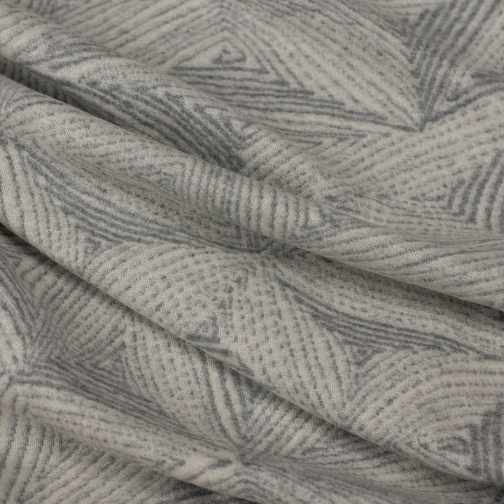 Grey White Floral Cashmere Blanket