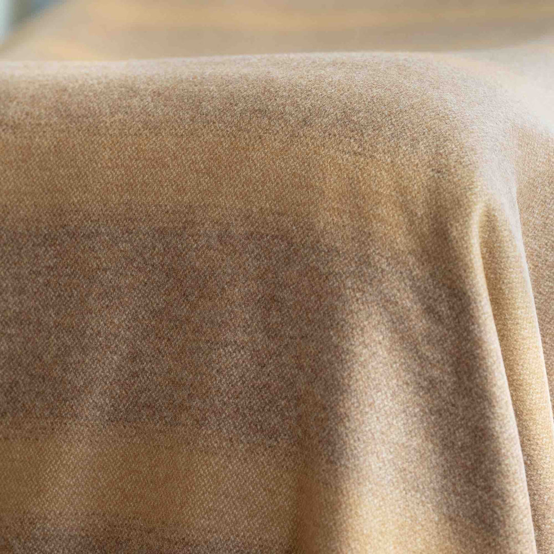 Large Camel Stripe Luxury Cashmere Blanket