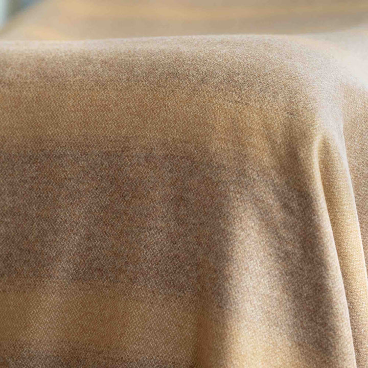 Camel Striped Luxury Cashmere Blanket | Made In The UK | Ava Innes