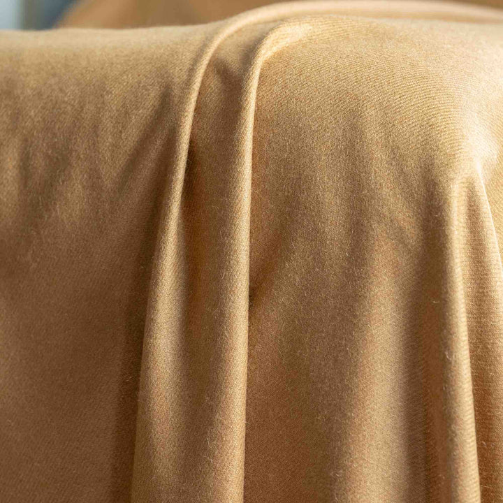 Dark Camel Lightweight Cashmere Blanket | Made In UK | Ava Innes