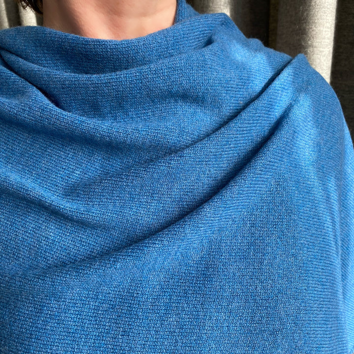 Teal Blue Luxury Light Pure Cashmere Wrap