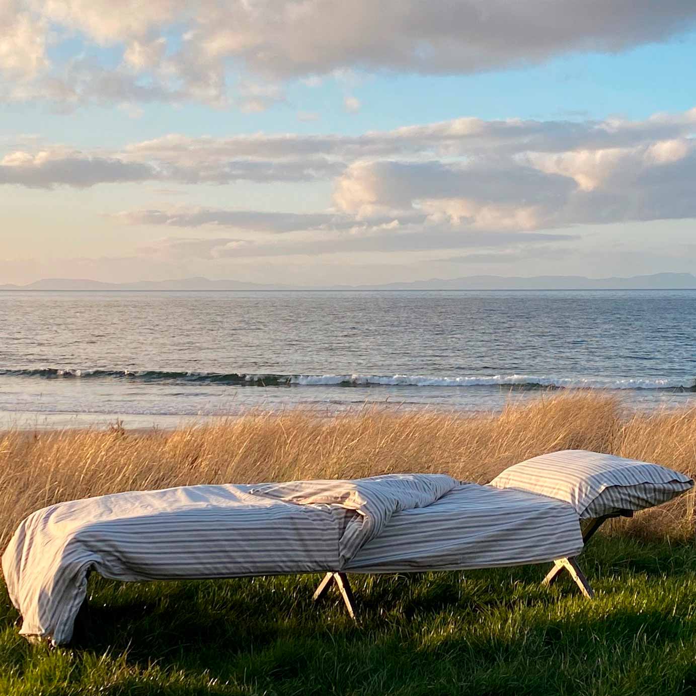 Ava Innes wool and cashmere sleeping bag, made in Scotland and the UK