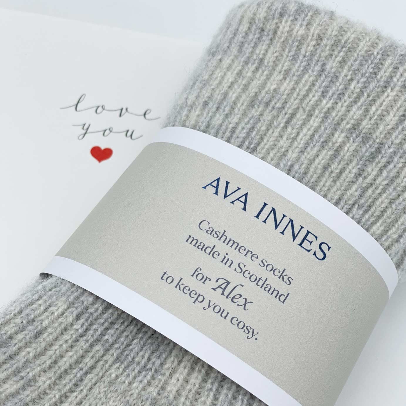 Light Grey Luxury Pure Cashmere Bed Socks