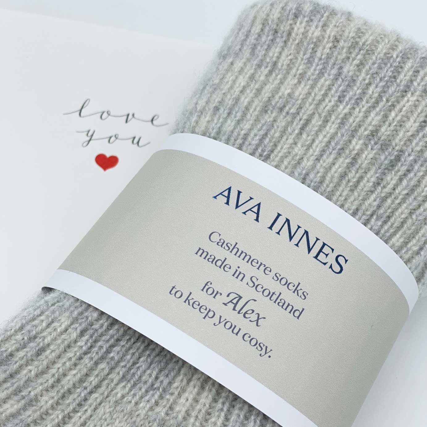 Luxury Pure Cashmere Bed Socks | Grey  Bed Socks | Ava Innes
