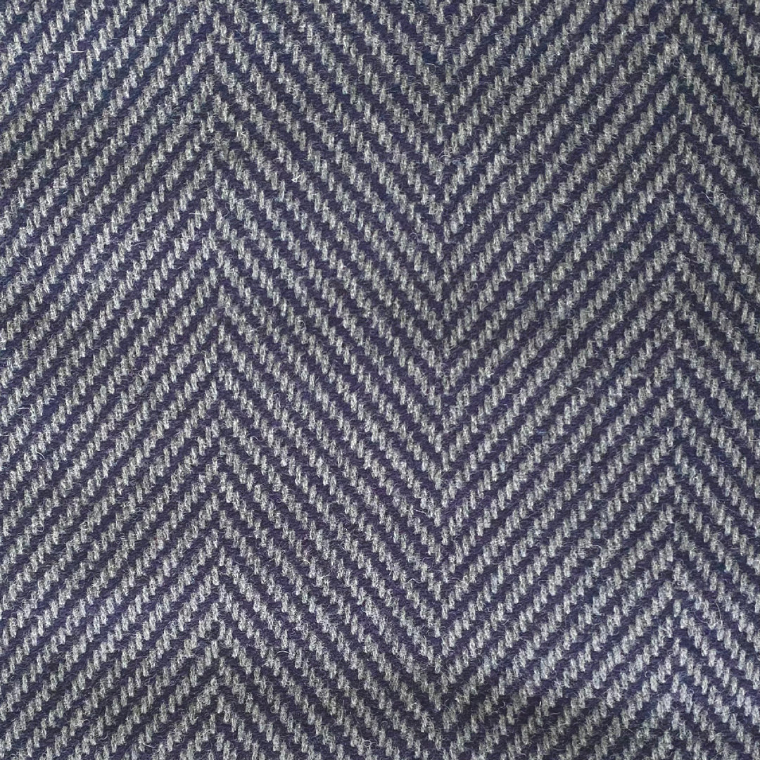 Large Blue Soft All Wool Herringbone Blanket