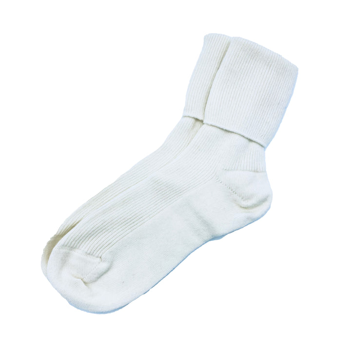 Cream Luxury Ribbed Cashmere Socks