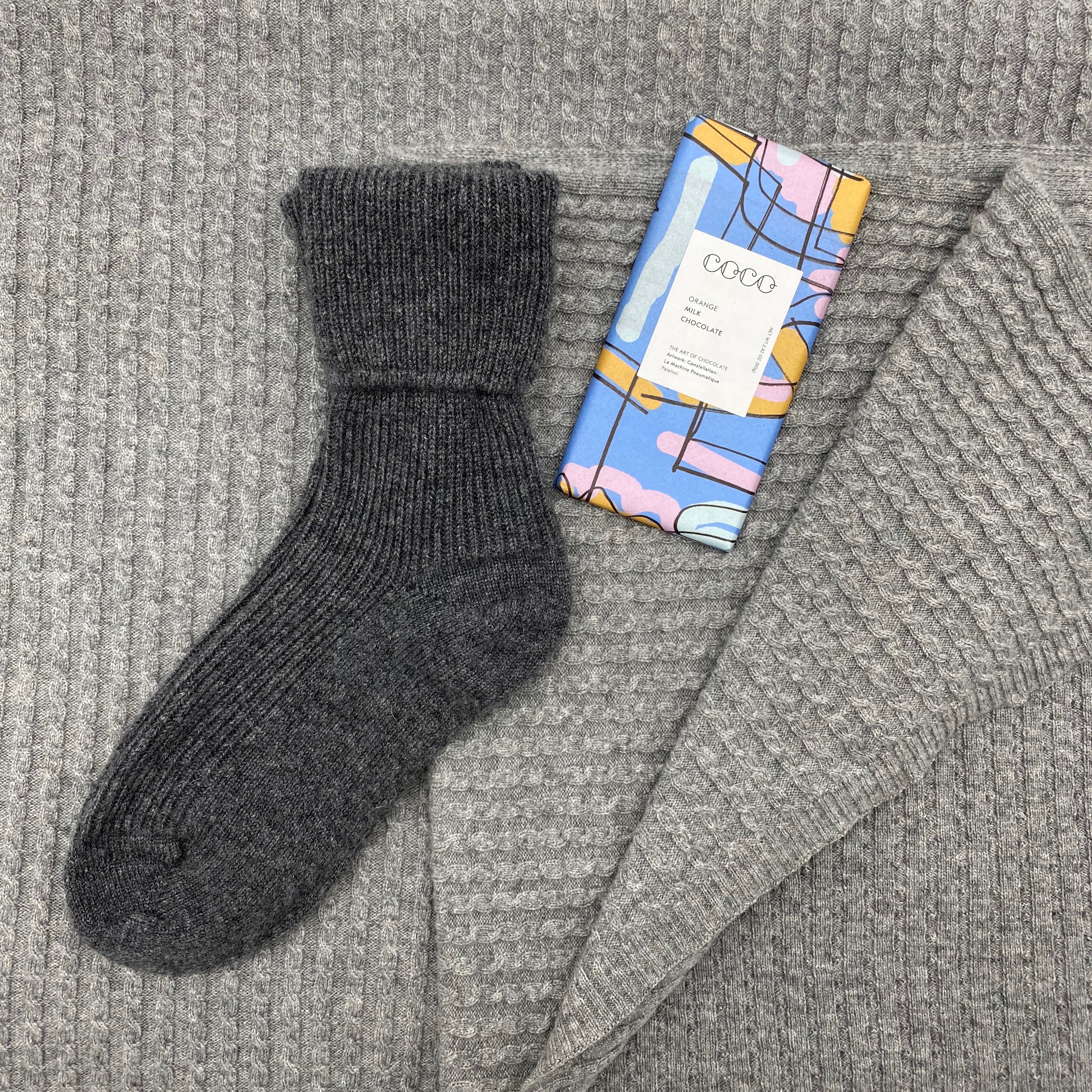 Luxury Cashmere Socks Scottish Gifts Cosy Socks Grey