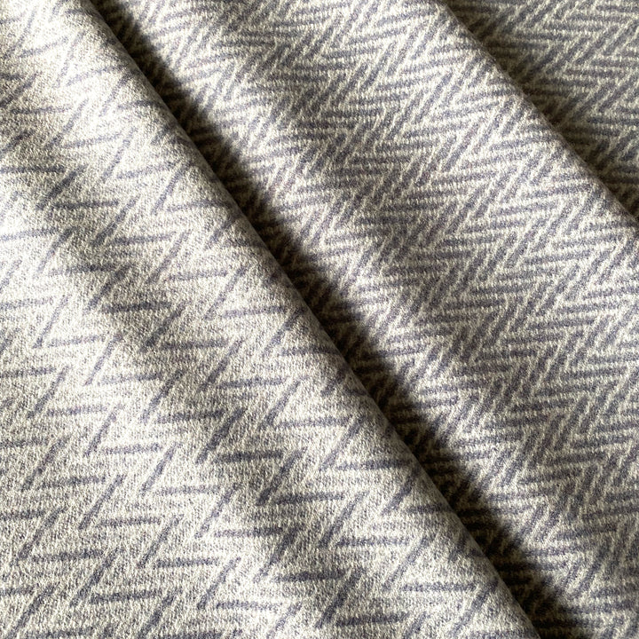 Blue & Grey Herringbone Wool Luxury Blanket