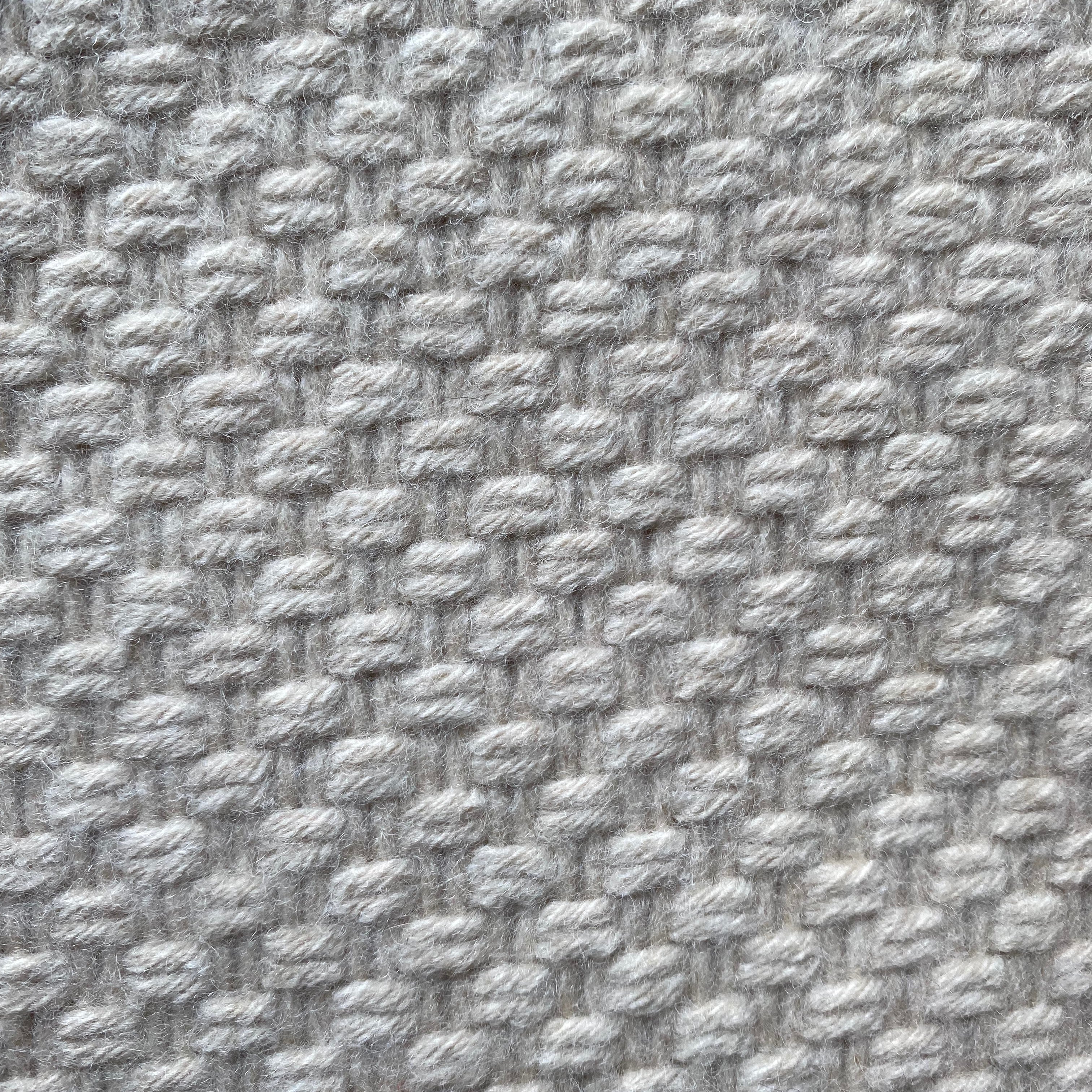 Cream Basket Weave Soft Wool Comfort Blanket