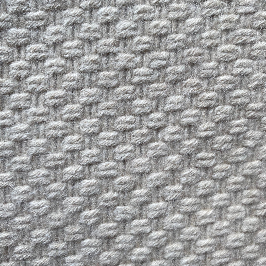 Cream Basket Weave Soft Wool Comfort Blanket