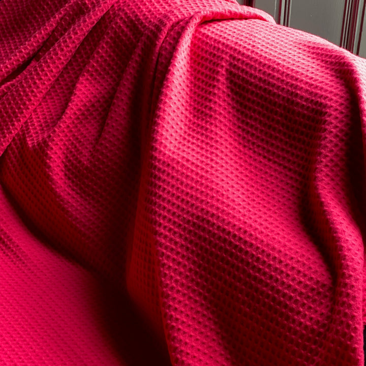 Luxury Pink Waffle Pure Cashmere Throw