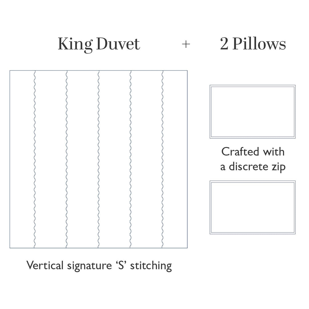 Luxury Year Round King Duvet + 2 Medium Firm Wool Pillows Bundle