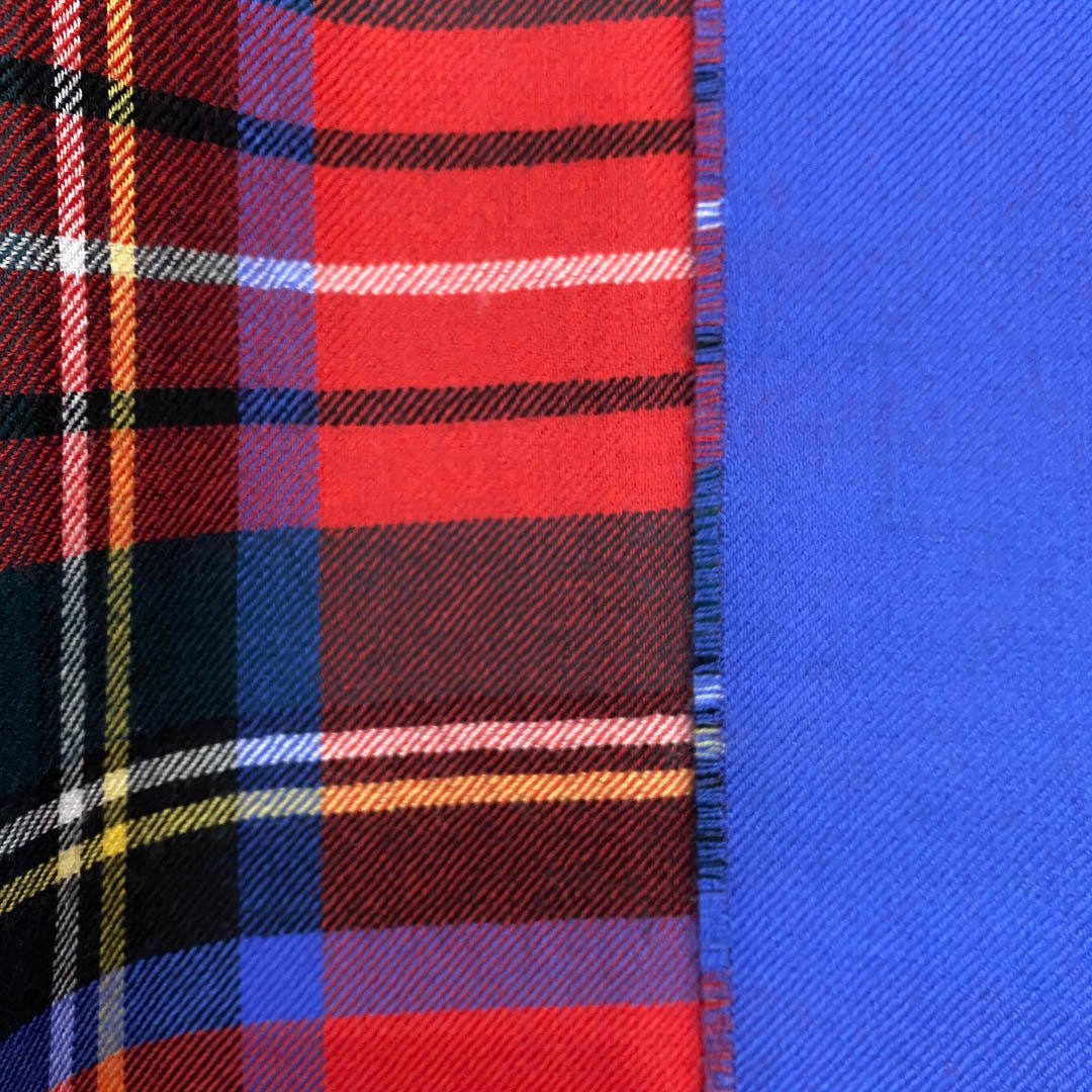 Fine Wool Double Sided Red/Blue Check wrap