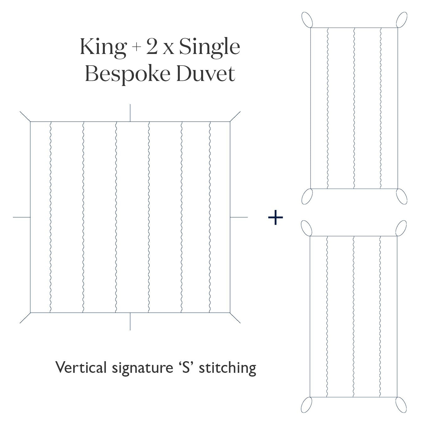 Luxury Light Summer Cashmere and Wool Partner Duvet (King plus 2 attachable Singles)