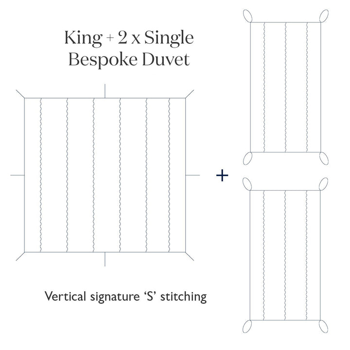 Luxury Light Summer Cashmere and Wool Partner Duvet (King plus 2 attachable Singles)