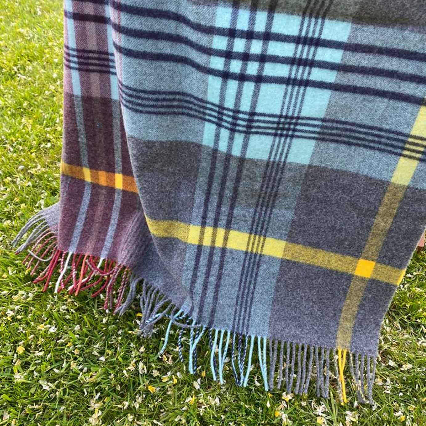 Brushed Wool Check Comfort Blanket