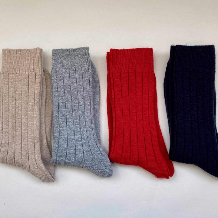 Red scottish cashmere men's socks by Ava Innes, UK
