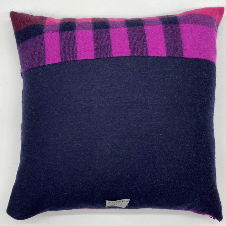 Pink and Purple Checked Cushion Cashmere Cushion