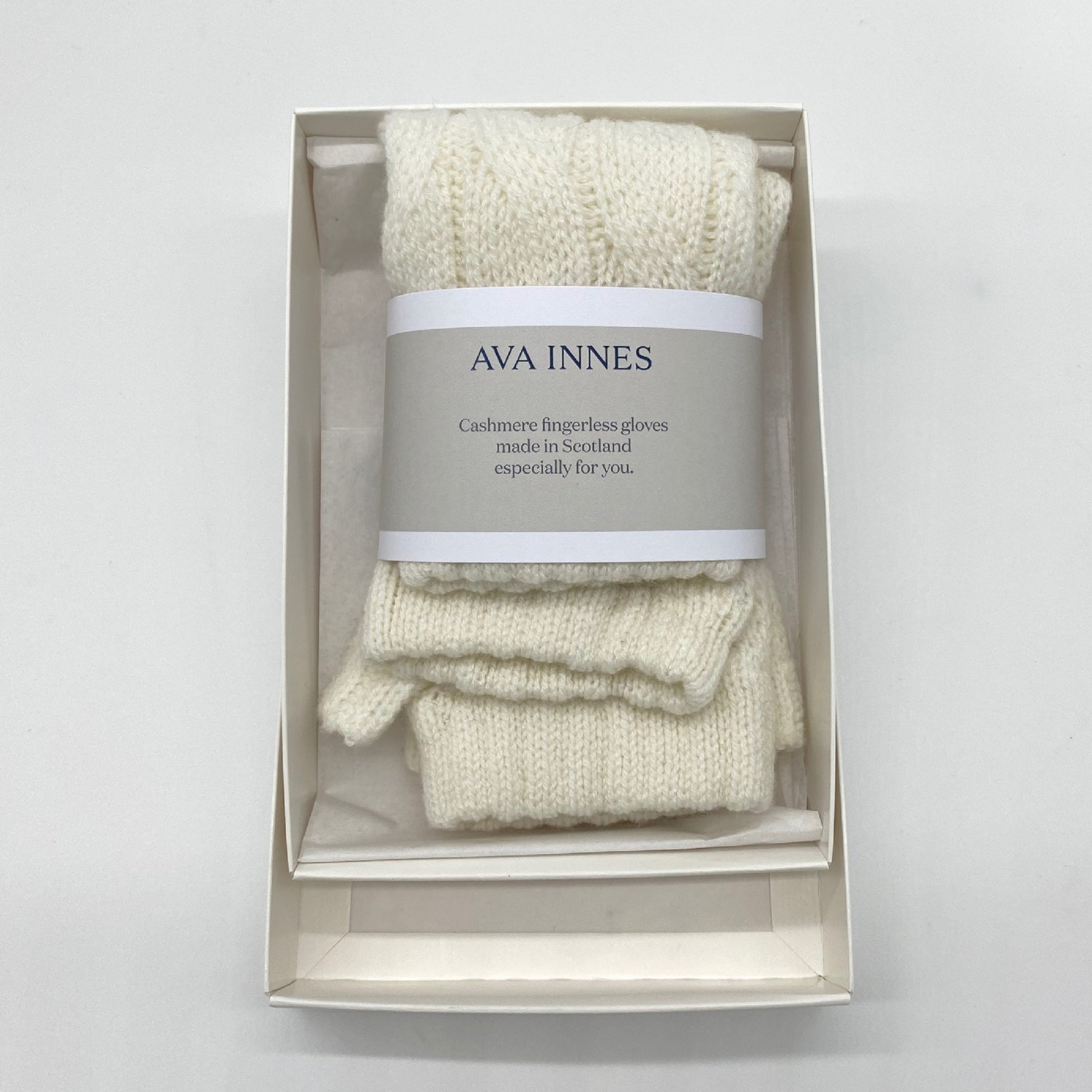 White Cashmere Fingerless Gloves / Wrist Warmers