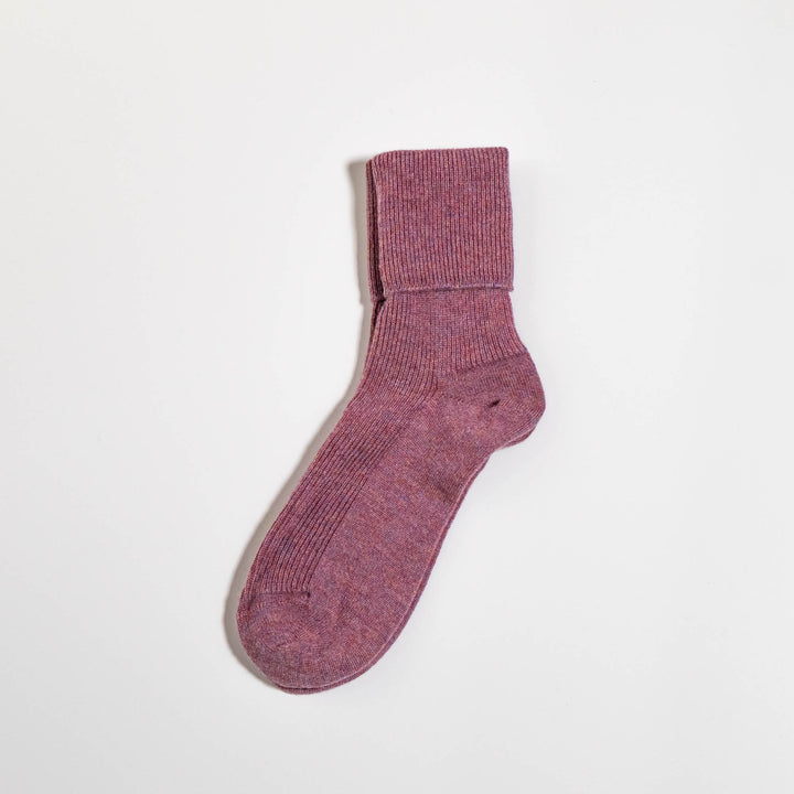 heather ribbed cashmere socks, made in Scotland