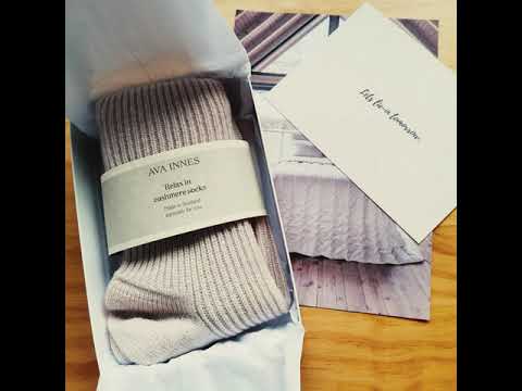 Grey ladies cashmere socks by Ava Innes, made in Scotland