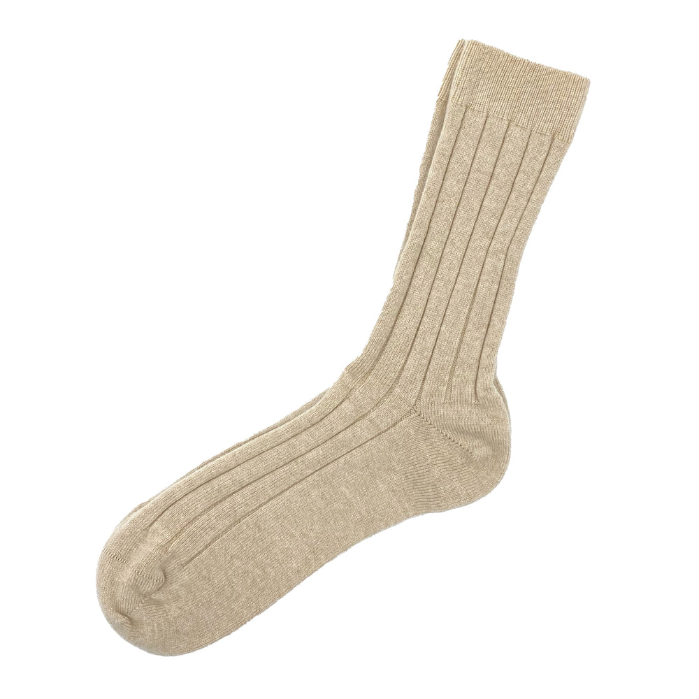 Men's Beige Scottish Cashmere Mens Socks Gift Boxed by Ava Innes