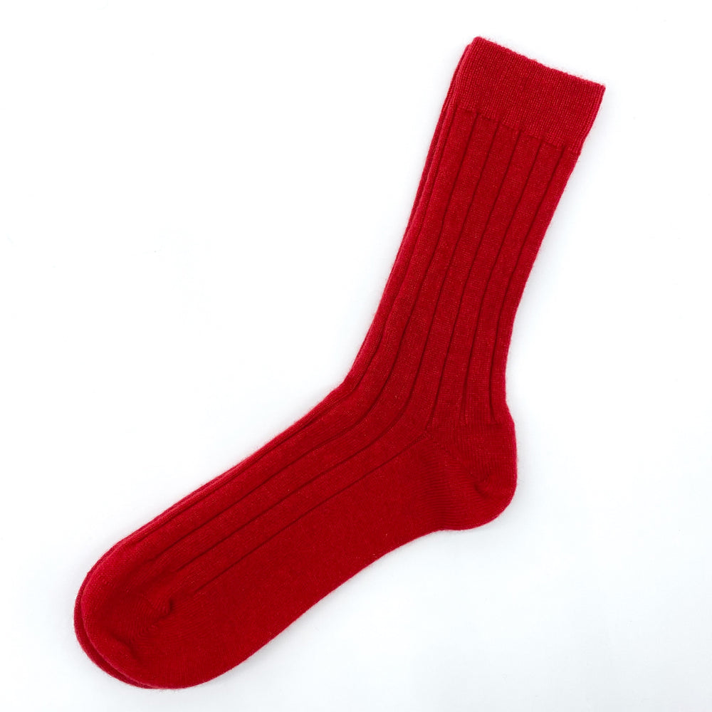 Red scottish cashmere men's socks by Ava Innes, UK