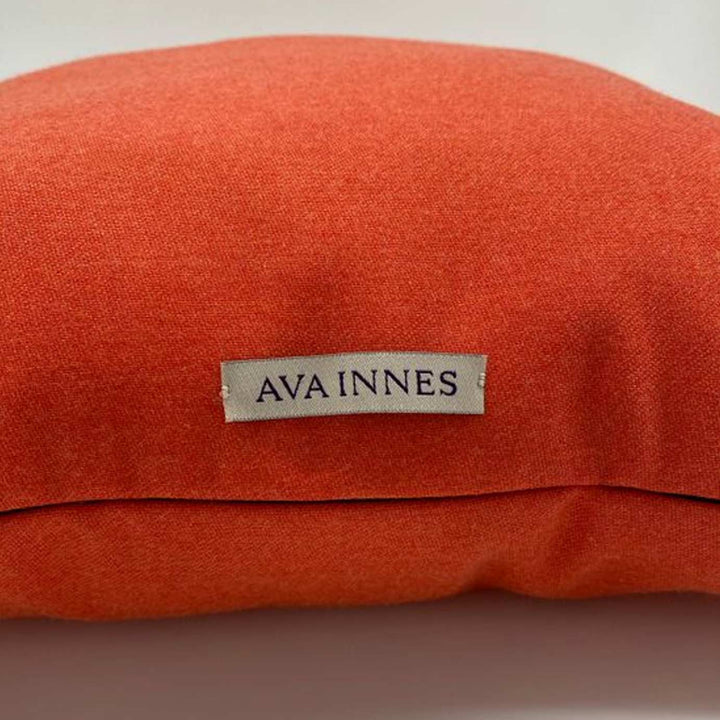 Burnt Orange Pure Wool Cushion | Made In The UK | Ava Innes