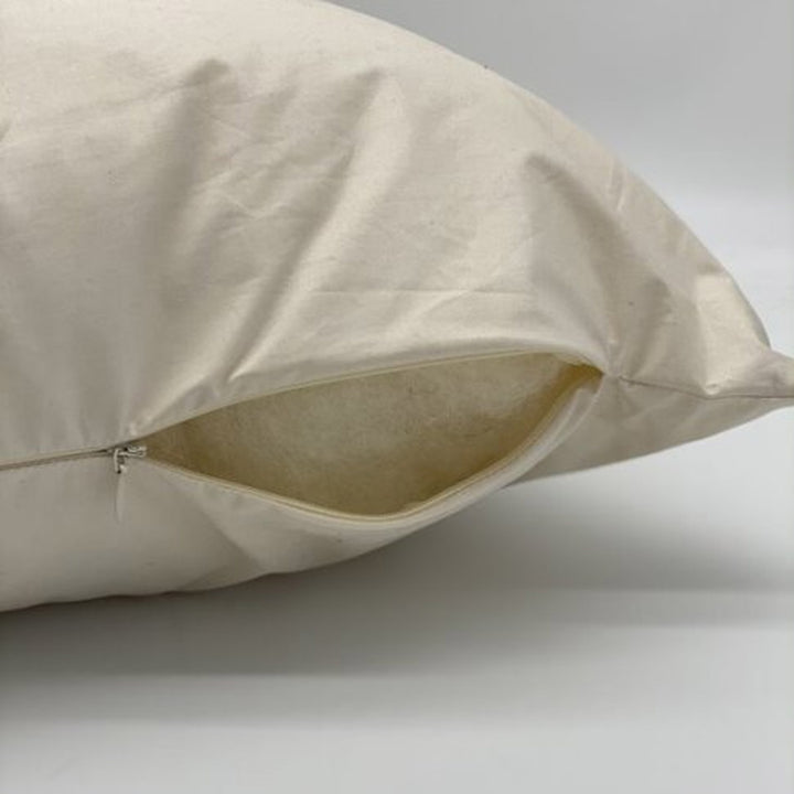 Luxury Wool & Organic Cotton Bed Pillow with Additional Filling | Made In The UK | Ava Innes