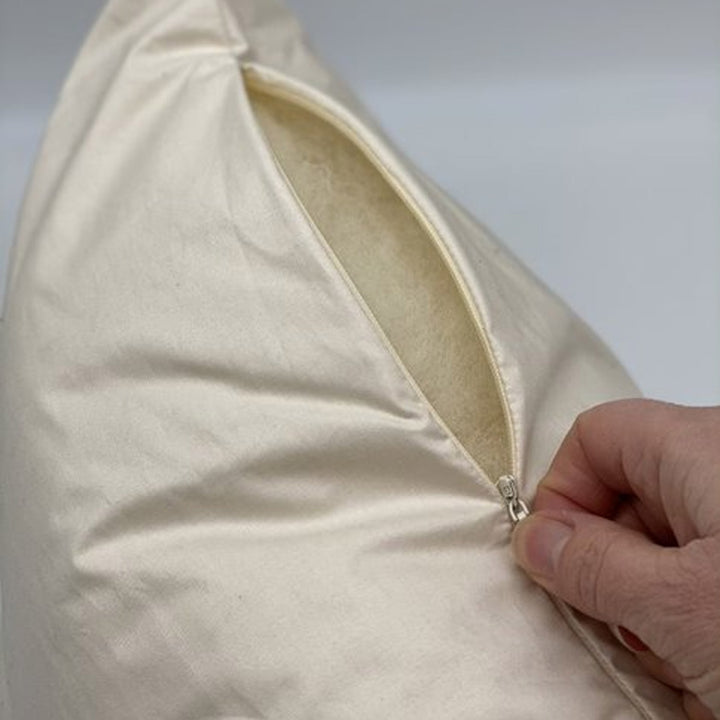 Luxury Wool & Organic Cotton Bed Pillow with Additional Filling | Made In The UK | Ava Innes