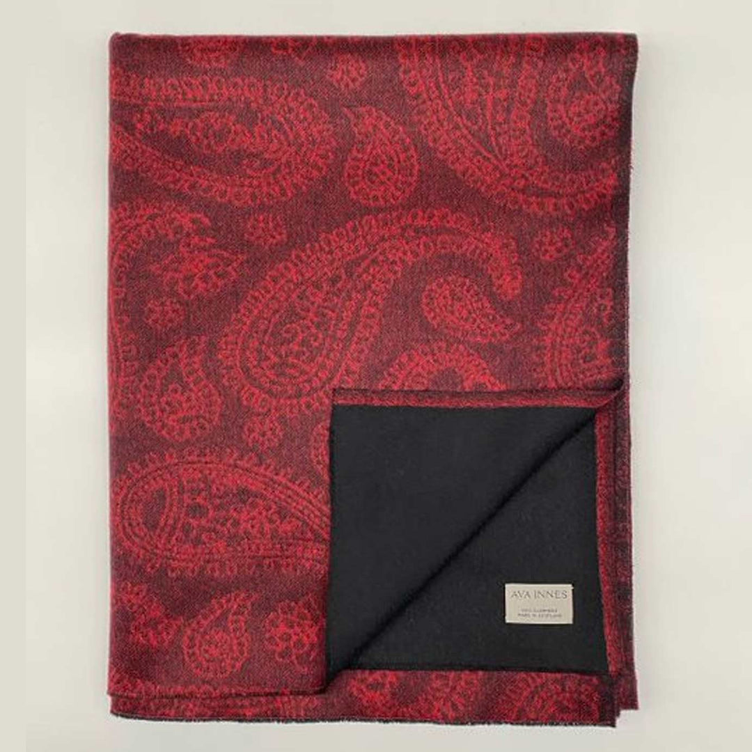 Luxury Red Paisley Cashmere Blanket