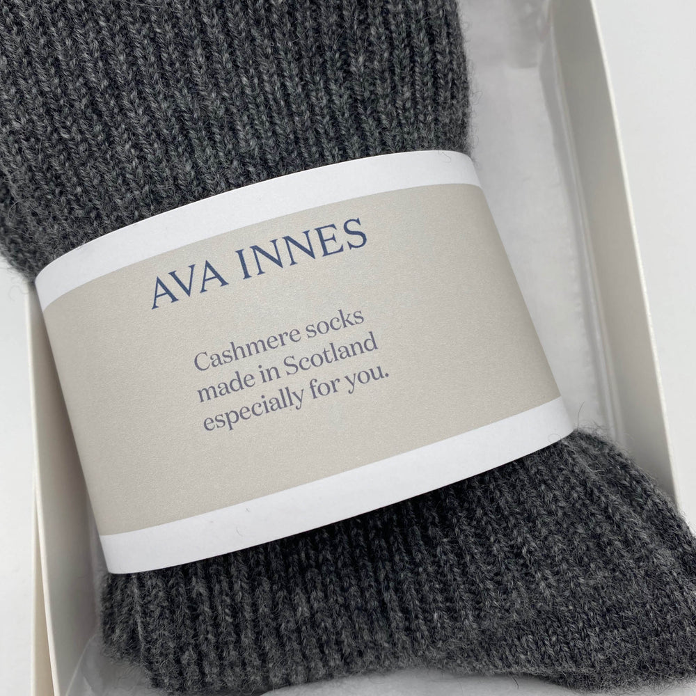 Luxury Cashmere Socks Scottish Gifts Cosy Socks Grey
