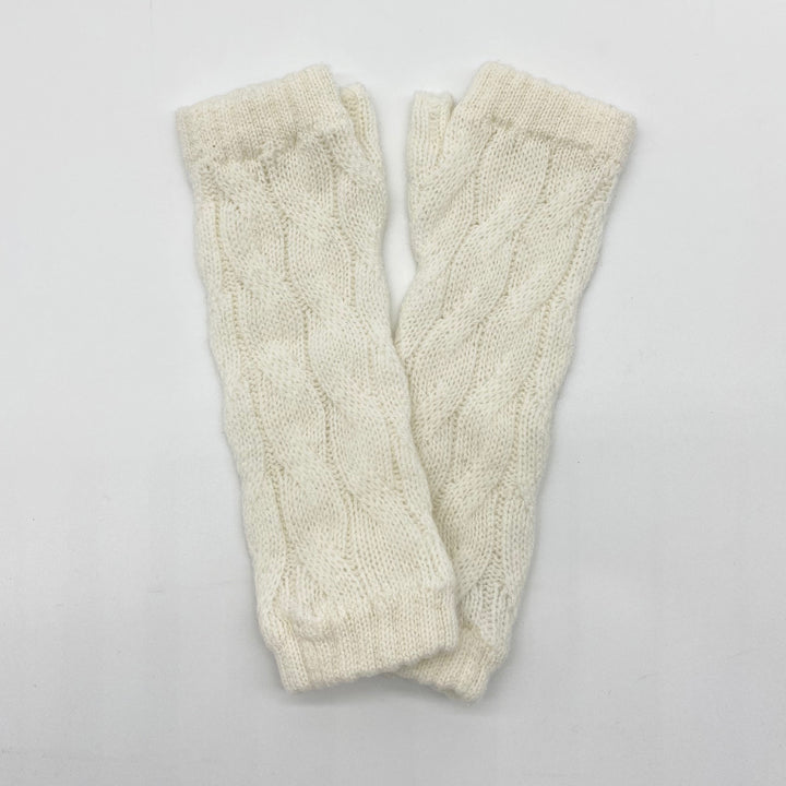 White Cashmere Fingerless Gloves / Wrist Warmers